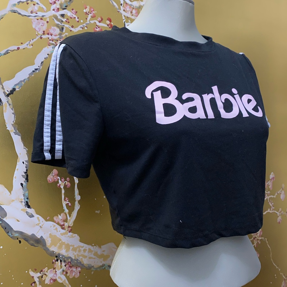 Barbie Black Tee with Pink Label